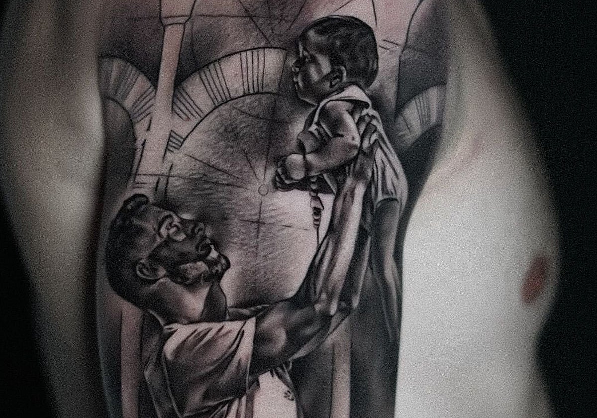 Imagen del tatuaje de Carlos Albarrán