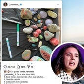 Un ayuntamiento canario acusa a Irene Montero de pintar piedras de una playa