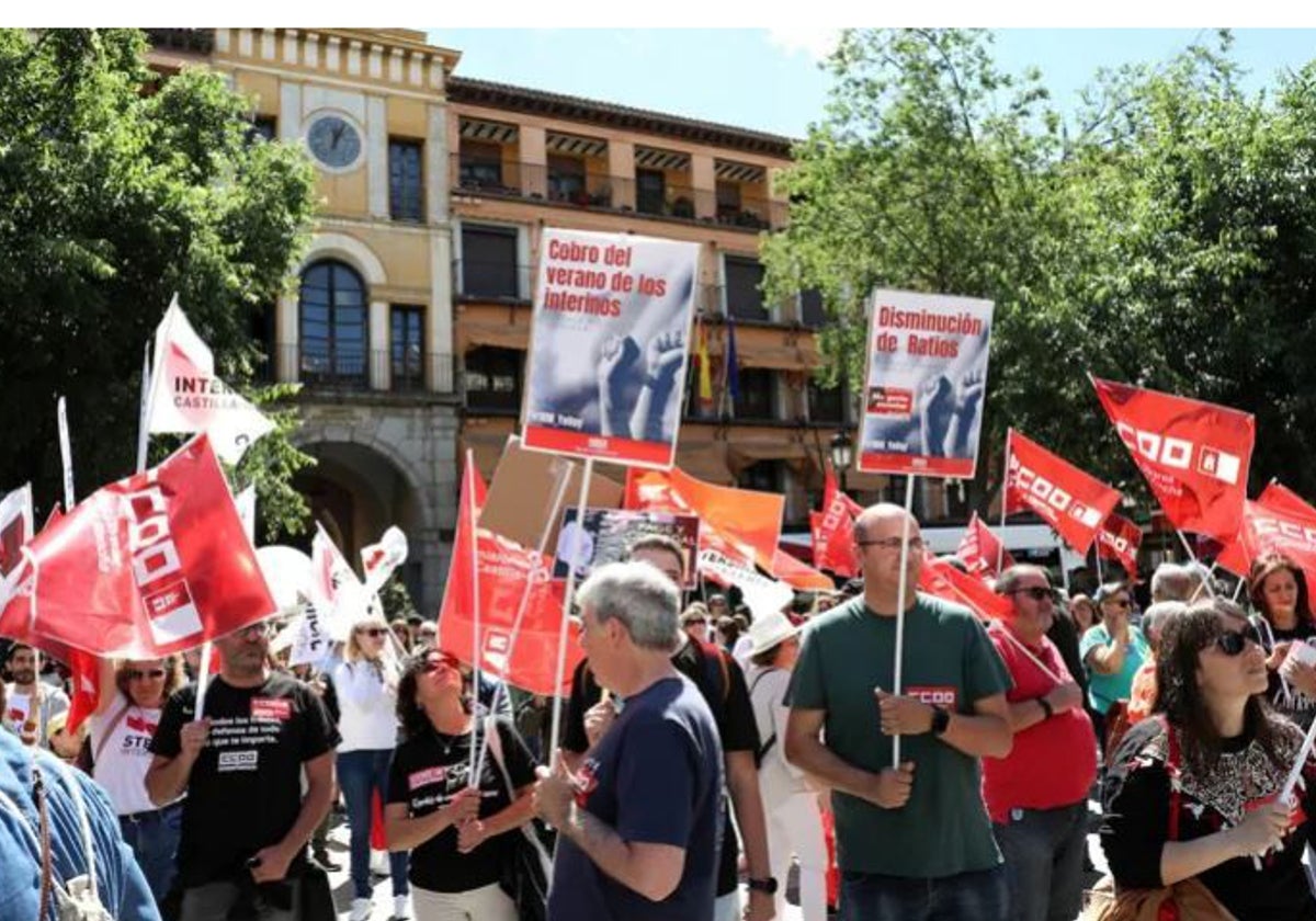 Protesta en la plaza de Zocodover el pasado mes de mayo