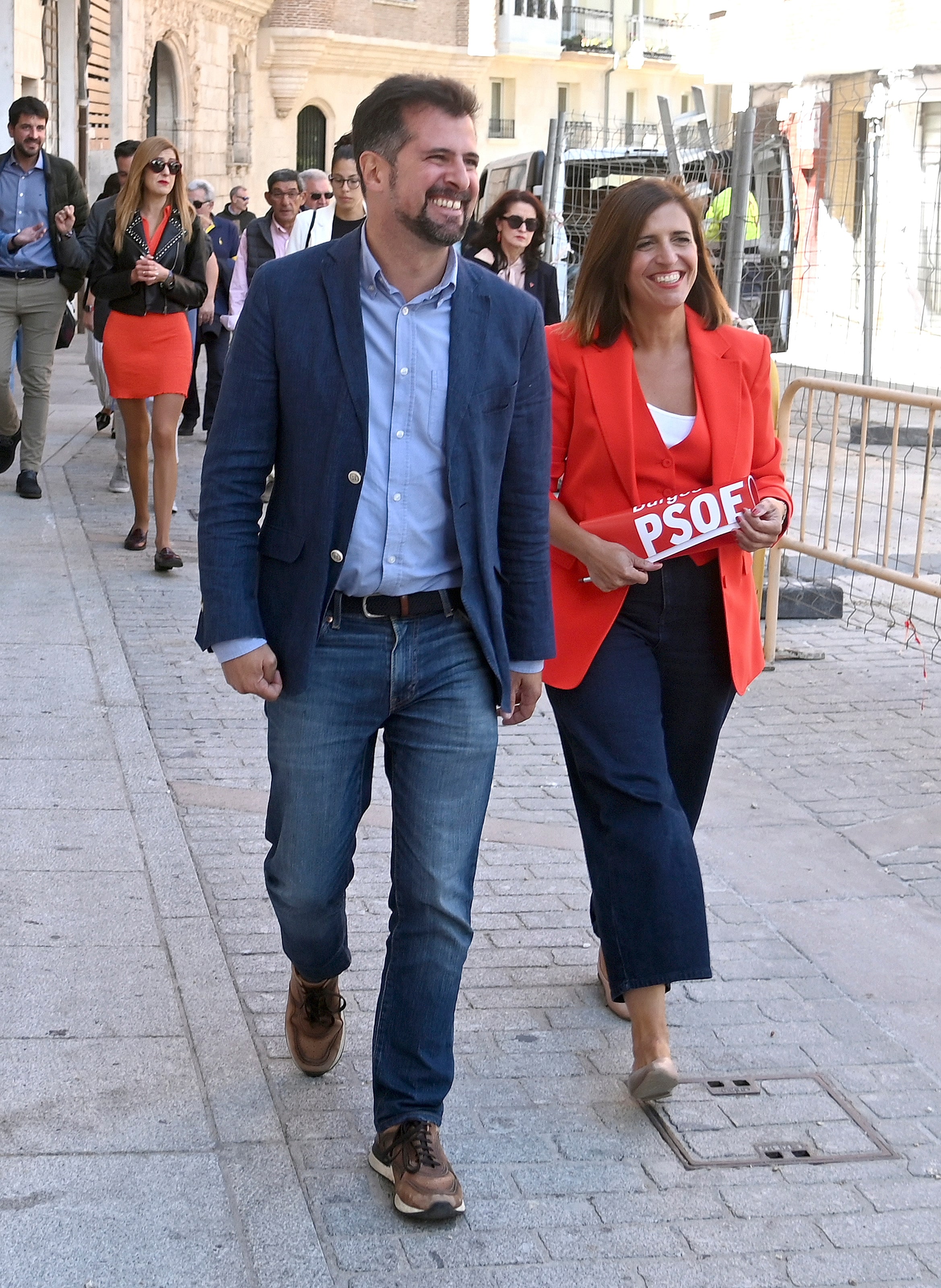 Luis Tudanca y Esther Peña, ayer en Burgos