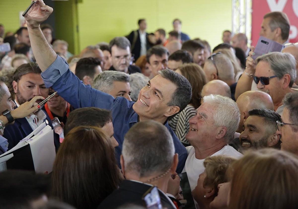 Pedro Sánchez, en un mitin en Sevilla el pasado 25 de mayo por las elecciones europeas