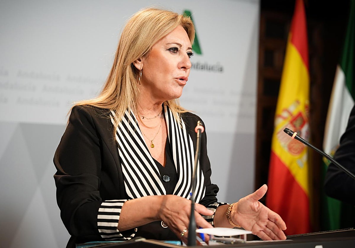 La portavoz del Gobierno andaluz y consejera de Economía y Hacienda, este martes tras el Consejo de Gobierno
