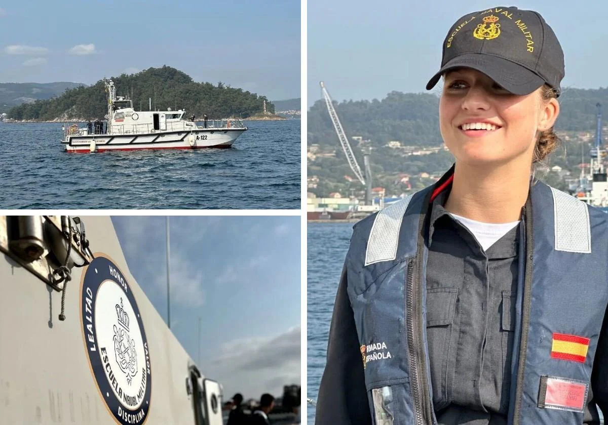 La Princesa Leonor en su primera salida al mar.