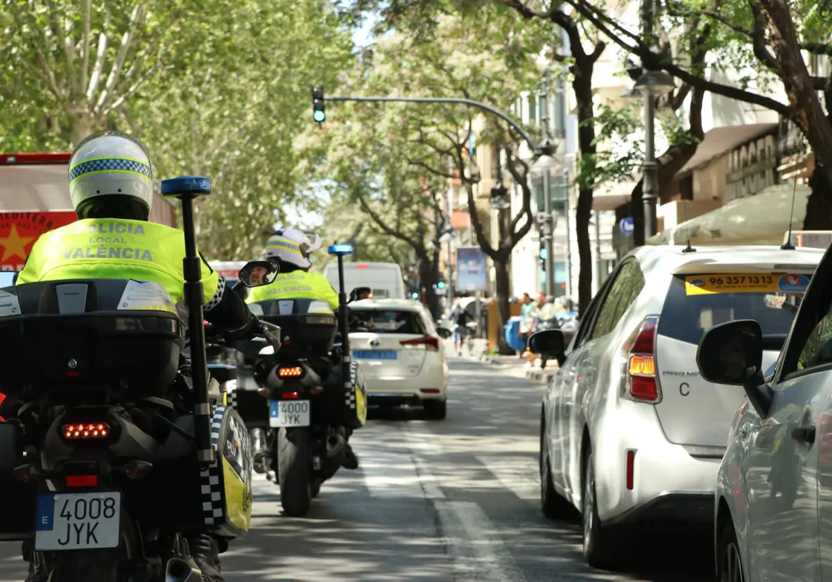 Motoristas de la Policía Local, en una imagen difundida por este cuerpo de seguridad municipal