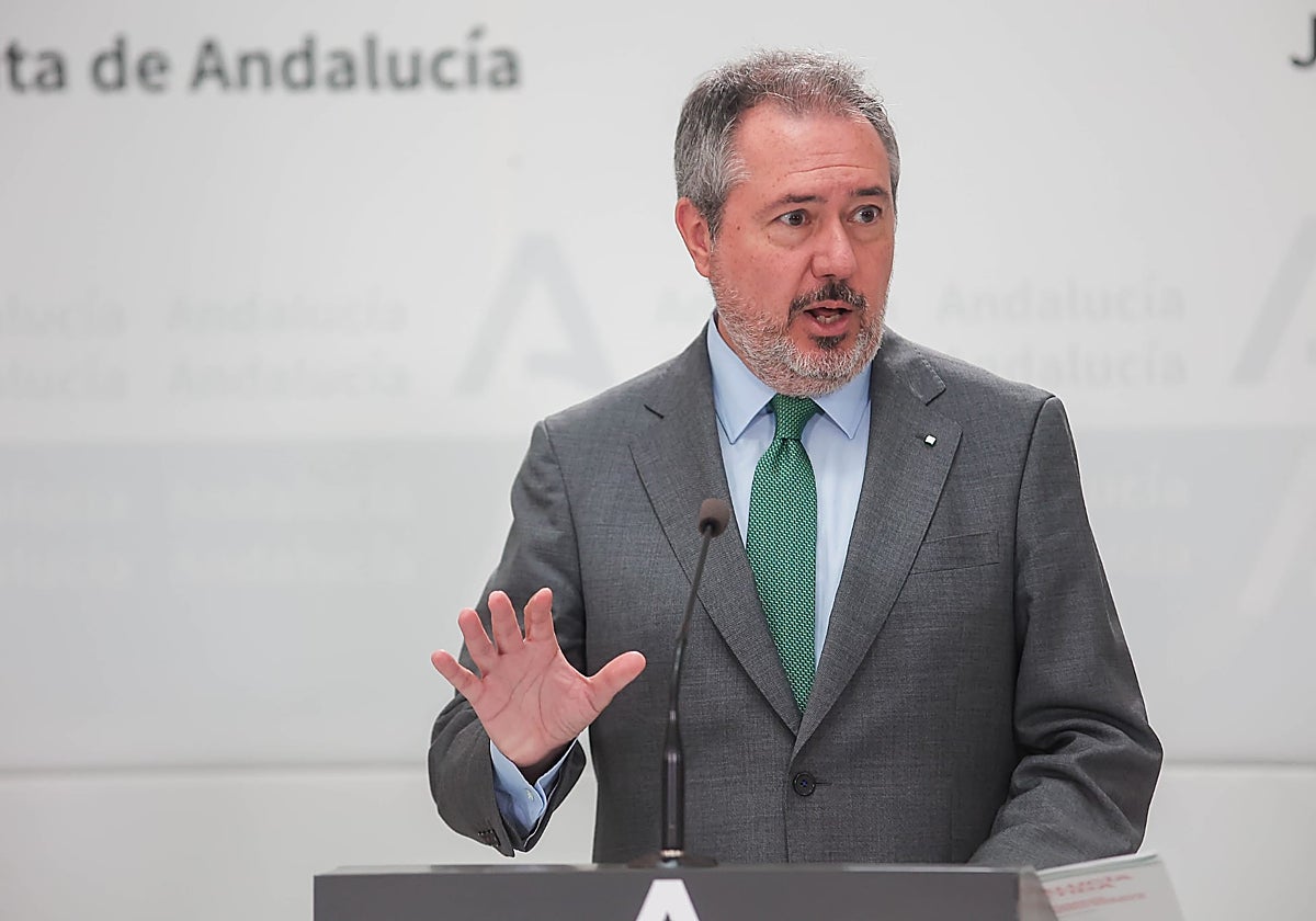 Juan Espadas, secretario general del PSOE andaluz, este lunes en el Palacio de San Telmo