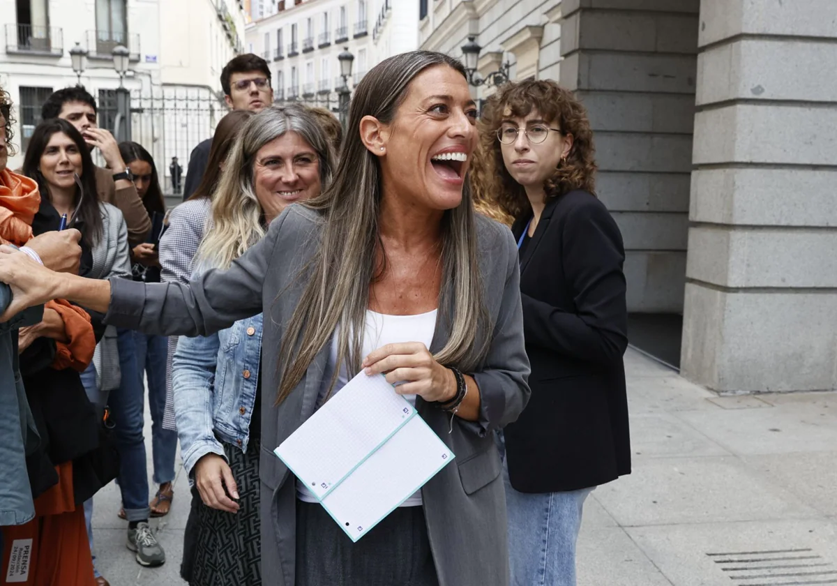 Nogueras (Junts), este martes, exultante tras la retirada de la senda de déficit