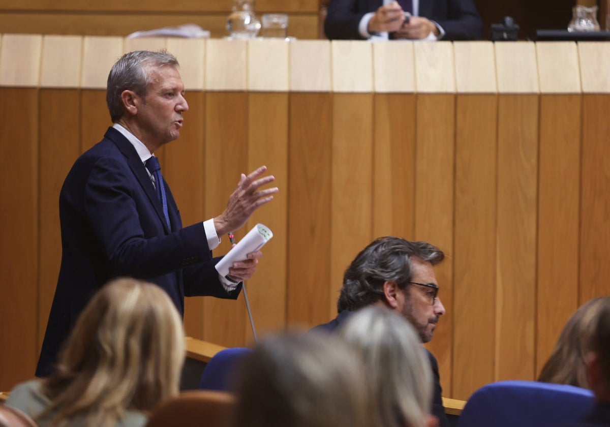 Alfonso Rueda este miércoles en el Pleno