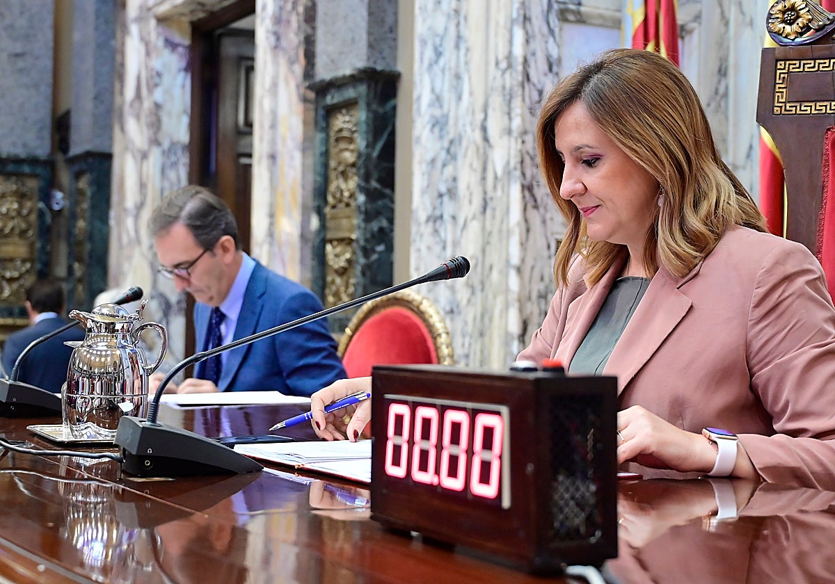 Imagen de la alcaldesa de Valencia, María José Catalá, durante el Pleno municipal