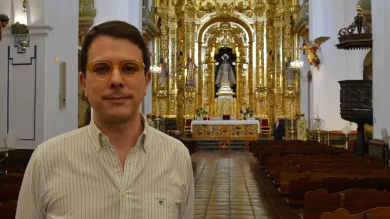 Luis Salamanca Bazán, en la iglesia de Nuestra Señora de la Merced, sede de la Quinta Angustia