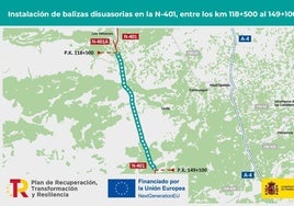 Transportes licita por 3,2 millones la instalación de balizas disuasorias de fauna en la N-401 a su paso por Los Yébenes y Urda