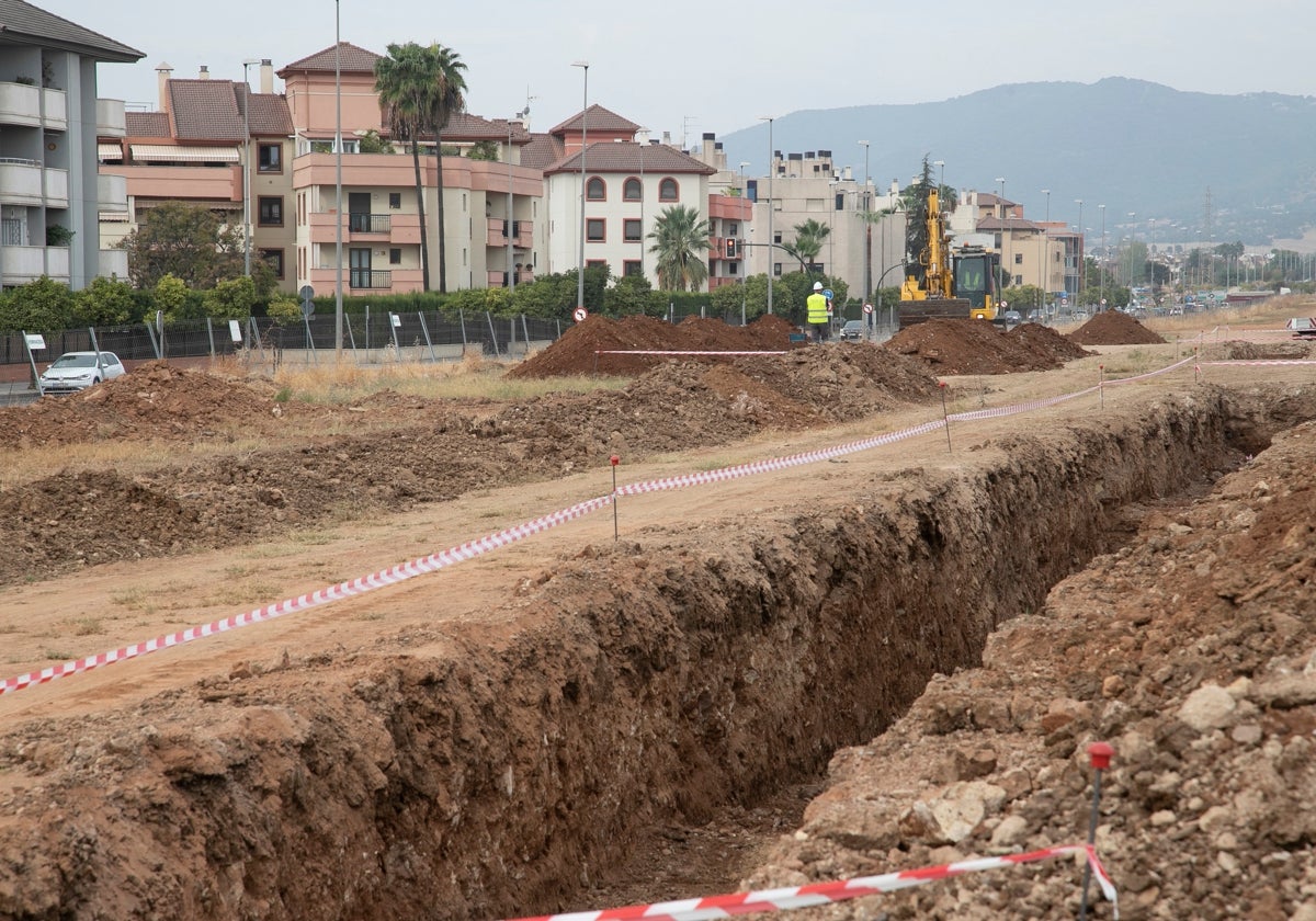 Obras de las catas arqueológicas en la Ronda Norte de Córdoba