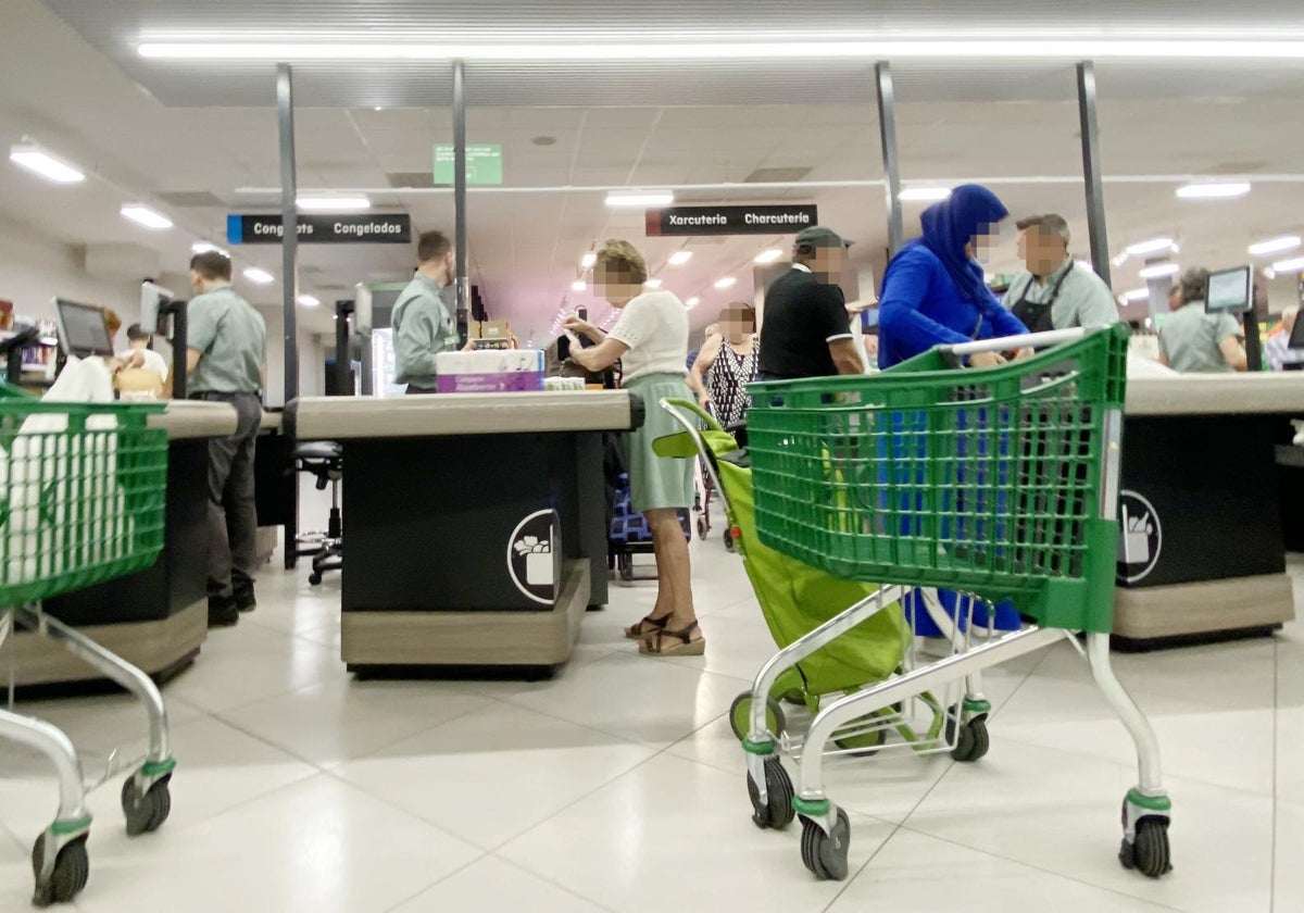 Imagen tomada en el interior de un supermercado de Mercadona