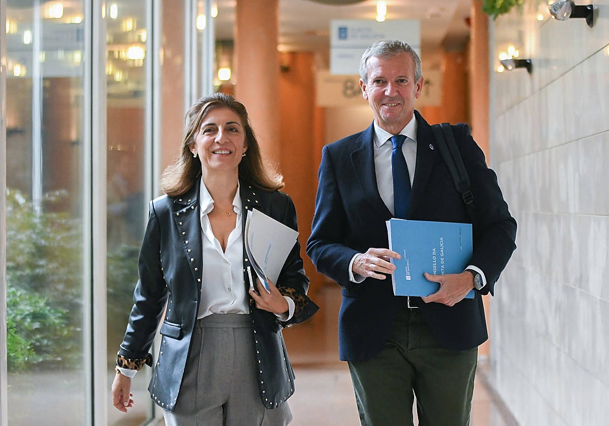 Alfonso Rueda y Ángeles Vázquez este lunes en San Caetano