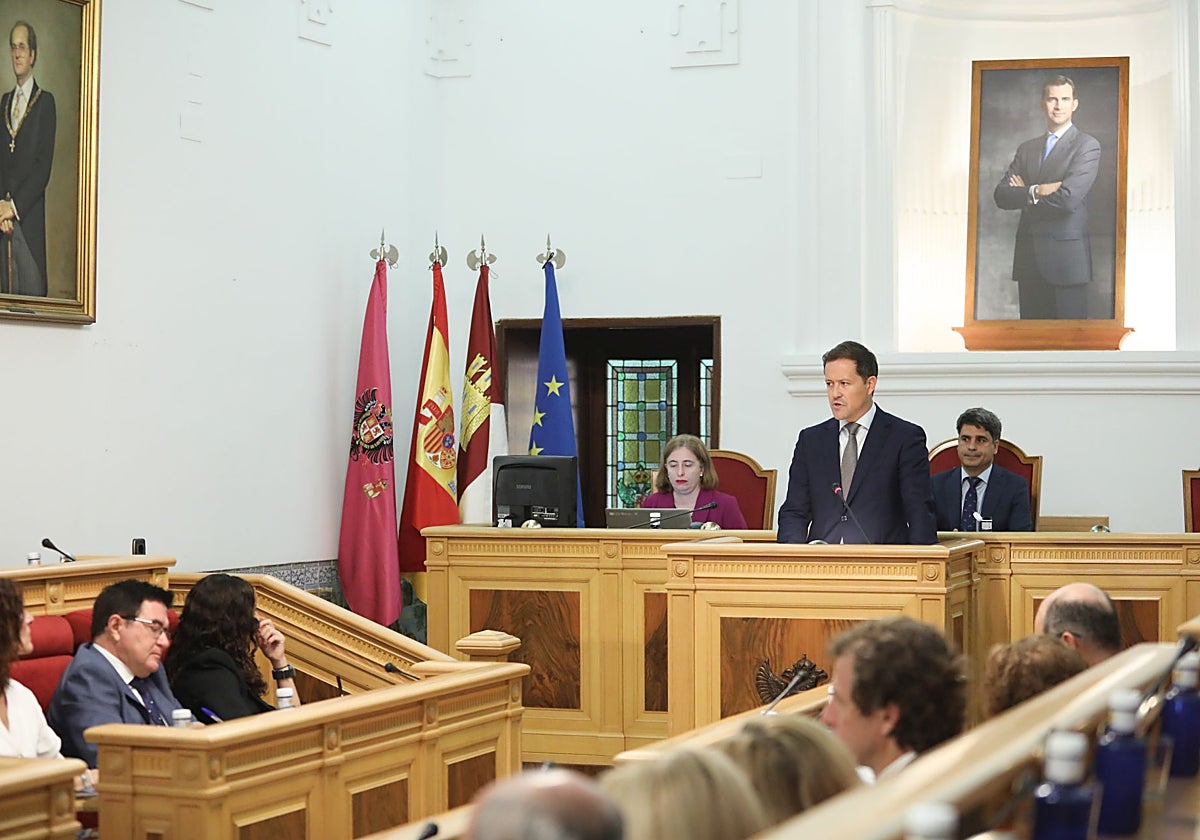 El alcalde, durante su discurso en el Pleno del Ayuntamiento