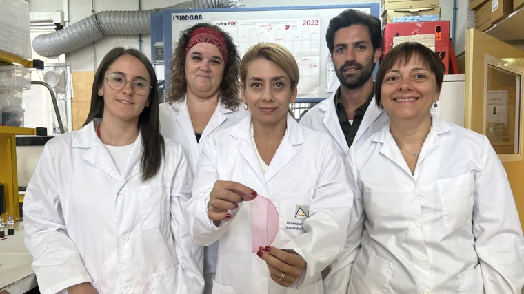 El grupo de investigadores Nanobiopol de la Universidad de Alicante, artífices del nuevo material