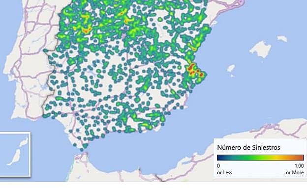 Los siniestros causados por jabalís se producen a lo largo y ancho de Andalucia