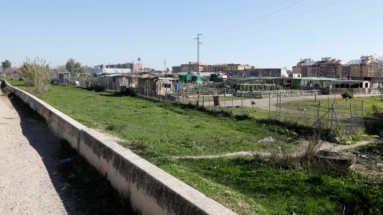 Tramo final del Cordel de Écija junto a la avenida de Cádiz y el puente de Andalucía