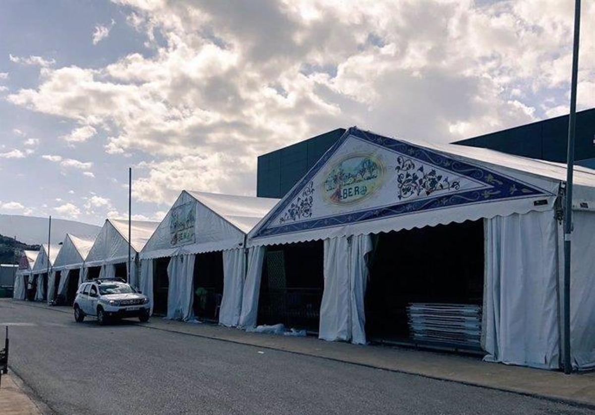 Imagen de archivo del montaje de casetas para la Feria de Jaén