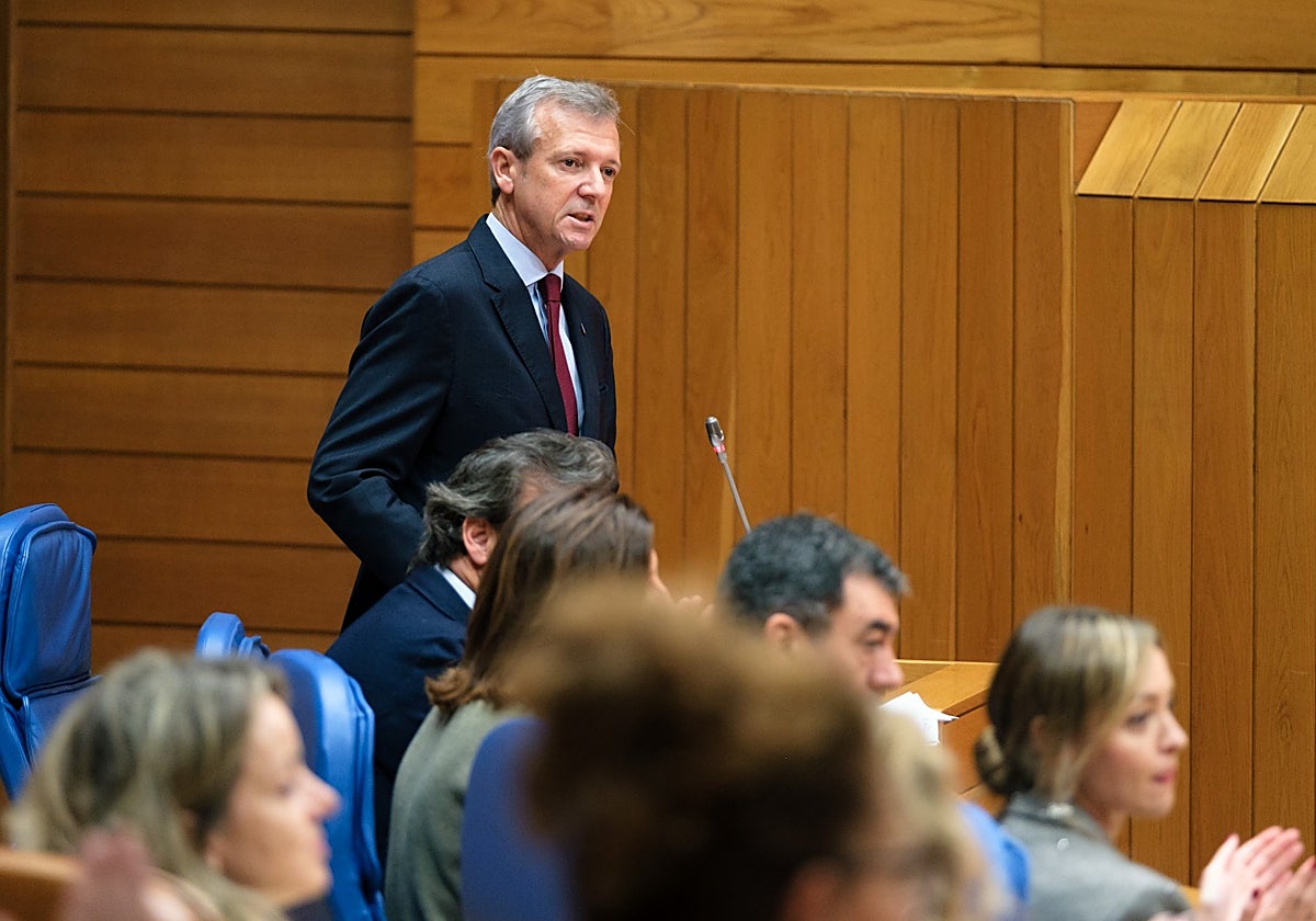 Alfonso Rueda este miércoles en el pleno de la Cámara