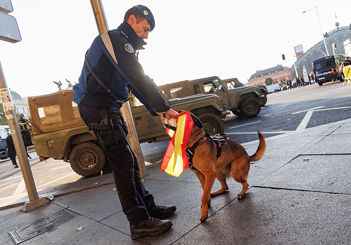Un policía, en el desfile del 12 de octubre del año pasado