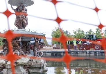 Comienza la restauración de la fuente de la Cascada del Palacio Real de La Granja