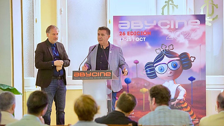 José Manuel Zamora y Santiago Cabañero, en el acto de presentación de Abycine