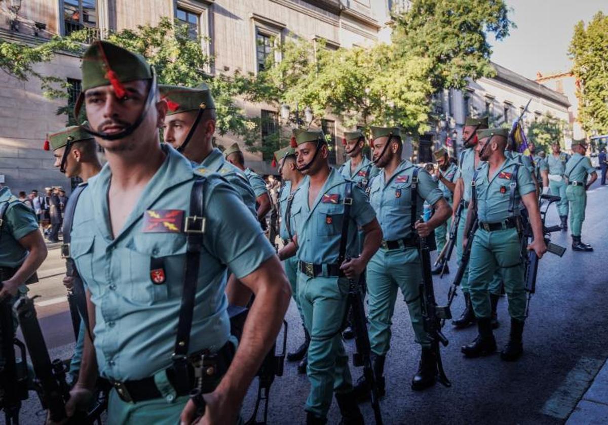 La Legión, esperando para desfilar el pasado 12-O