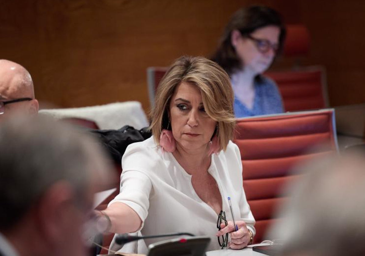 Susana Díaz, durante la Comisión Constitucional, en el Senado, en marzo