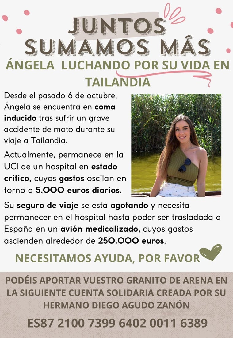 Cartel difundido por la familia de Ángela Agudo en redes sociales