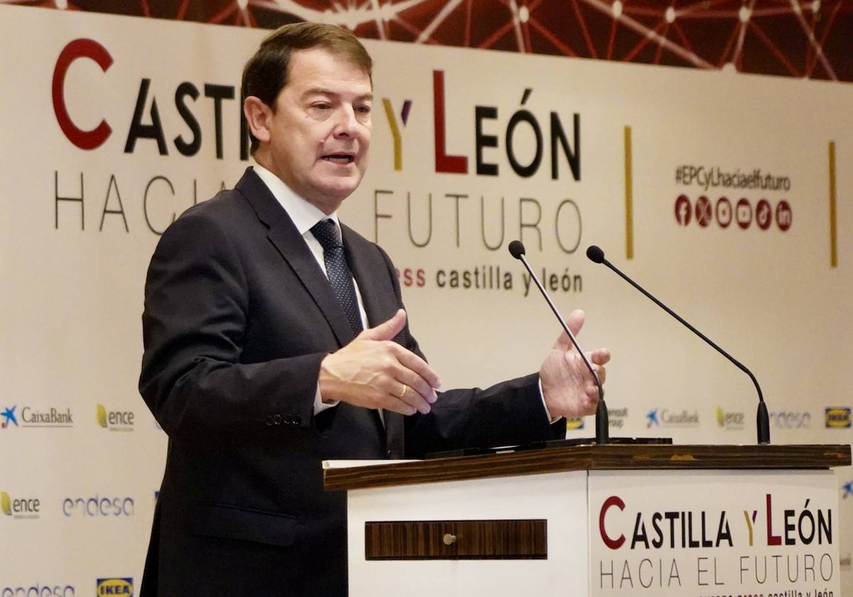 El presidente de la Junta de Castilla y León, Alfonso Fernández Mañueco, inaugura la jornada 'Castilla y León hacia el futuro', organizada por Europa Press