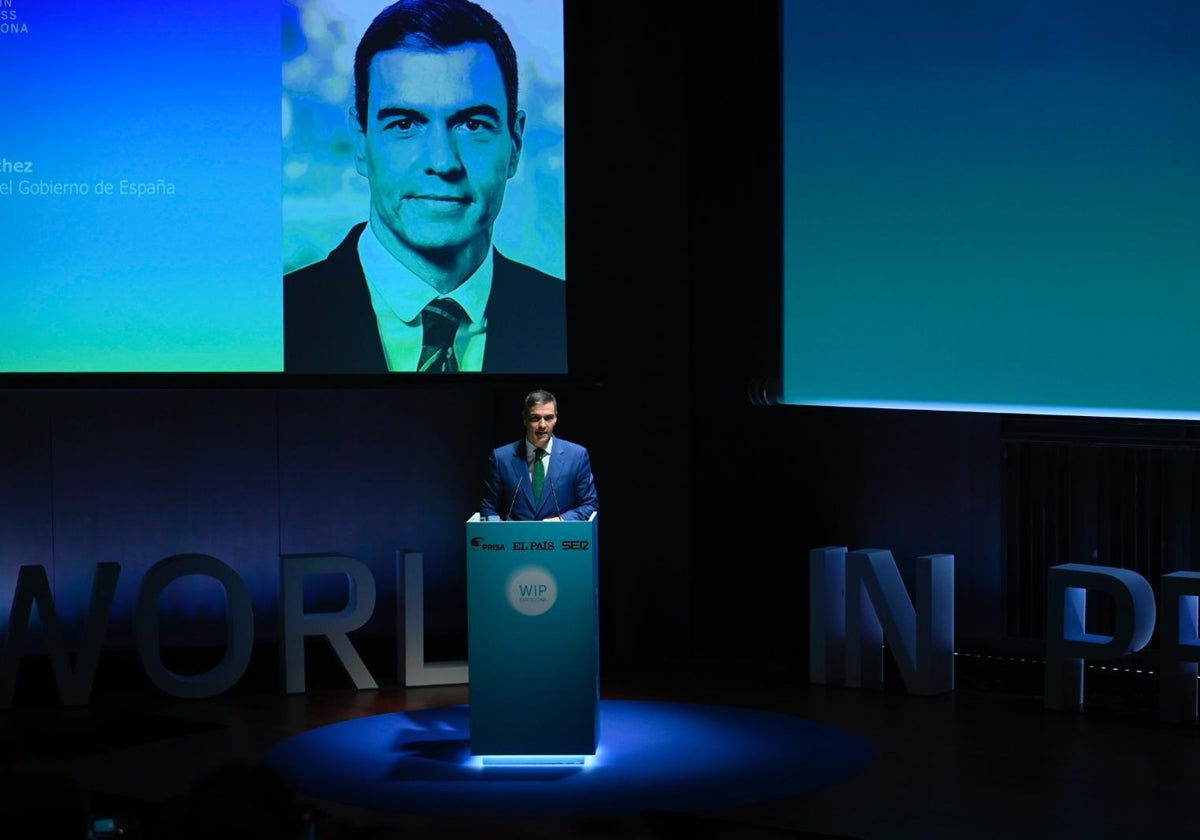 El presidente del Gobierno, Pedro Sánchez, este lunes en Barcelona