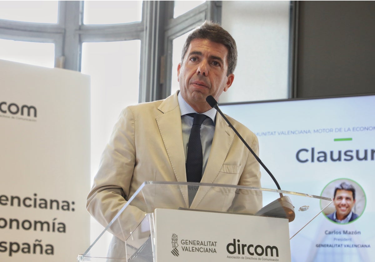 El presidente de la Generalitat Valenciana, Carlos Mazón, en la jornada organizada este miércoles en Madrid por Dircom