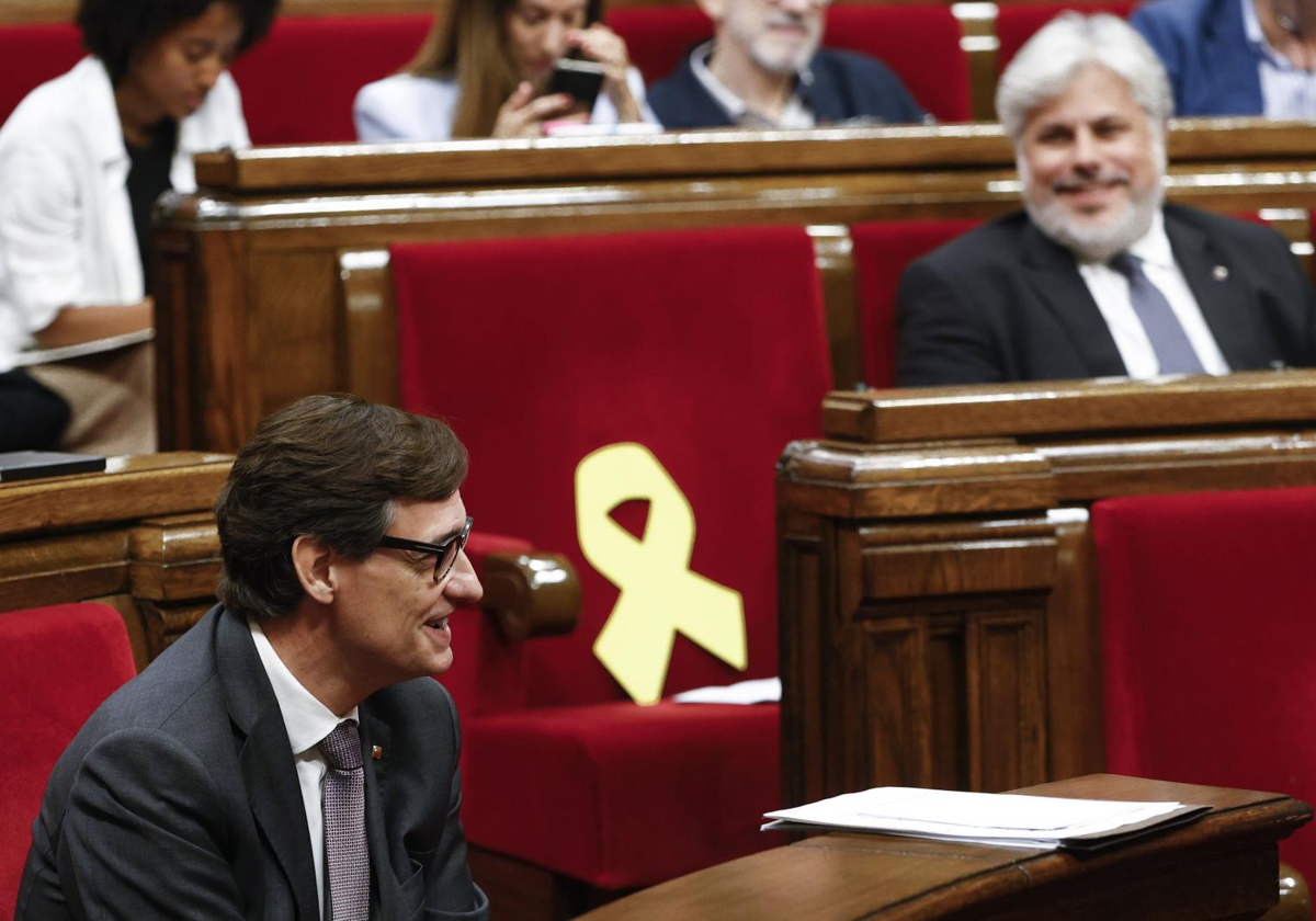 Salvador Illa, presidente de la Generalitat de Cataluña, hoy, en el Parlament