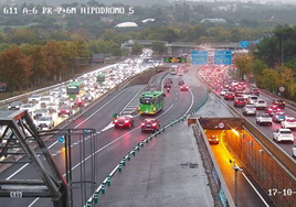 La lluvia complica la hora punta en las principales vías de acceso a Madrid