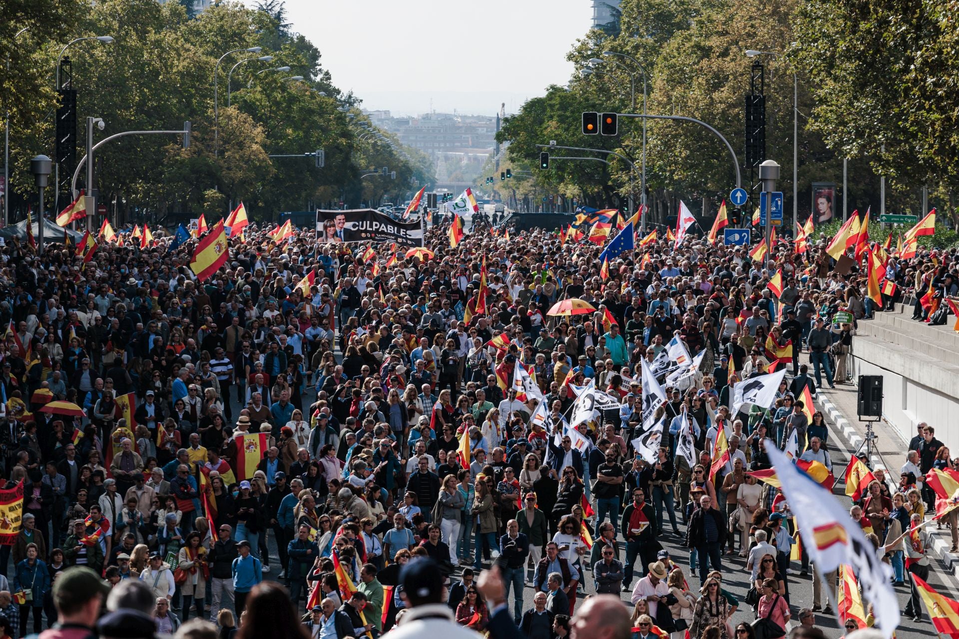 Miles de personas durante la concentración para pedir elecciones generales