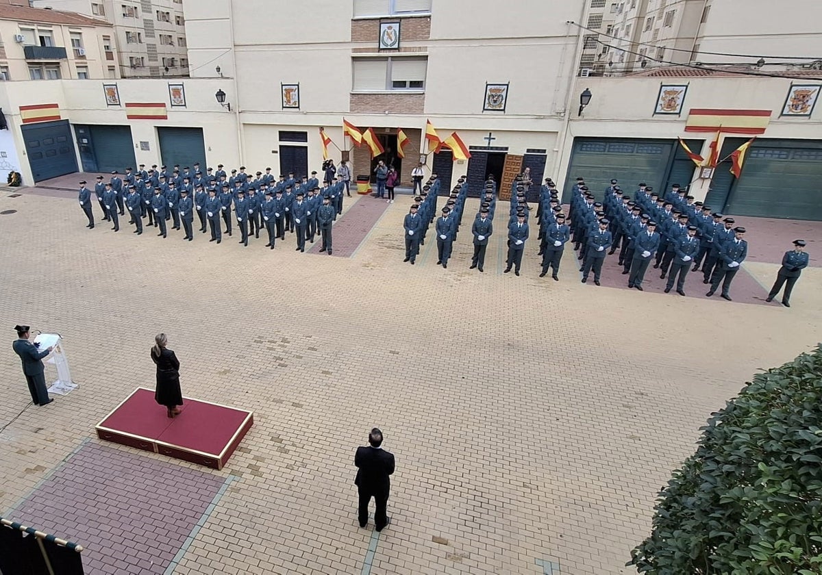 Acto de recepción en Toledo, la pasada semana, de los 129 alumnos en prácticas de la Guardia Civil en Castilla-La Mancha