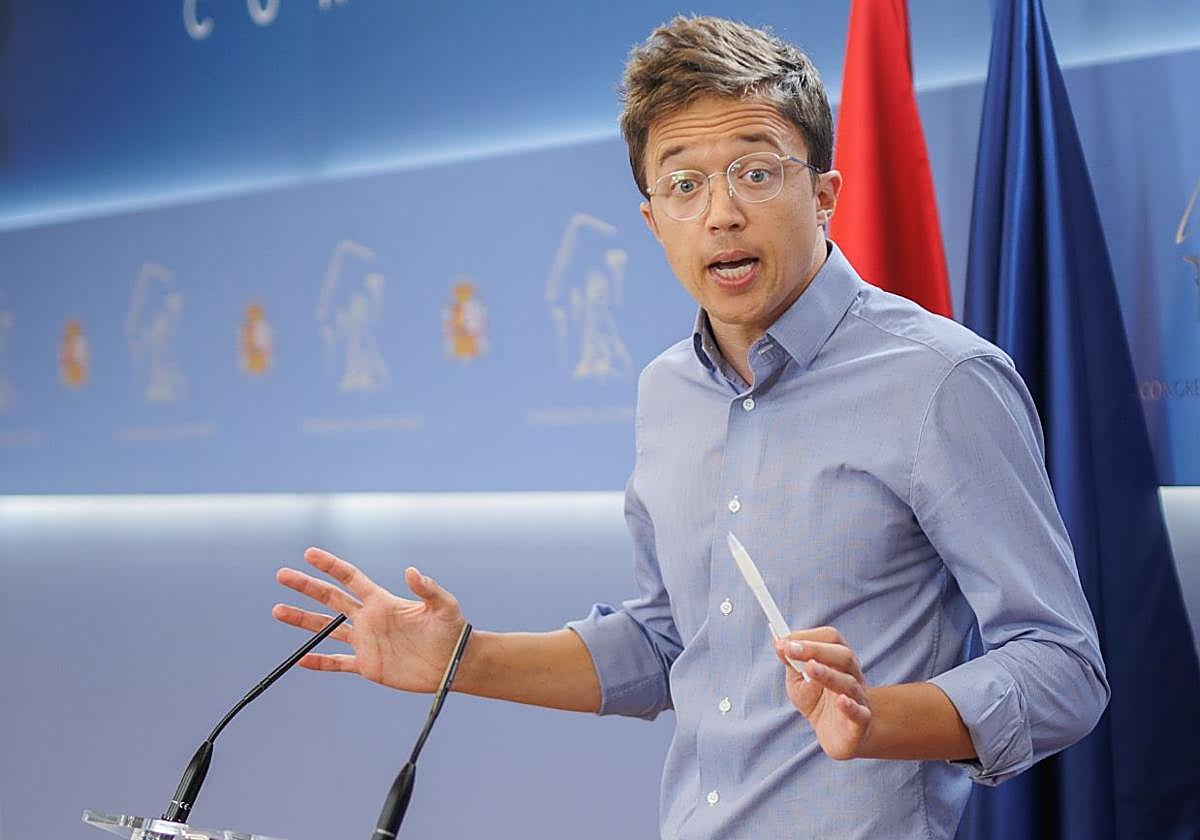 El ya exportavoz de Sumar en el Congreso, Íñigo Errejón, en una rueda de prensa el pasado septiembre