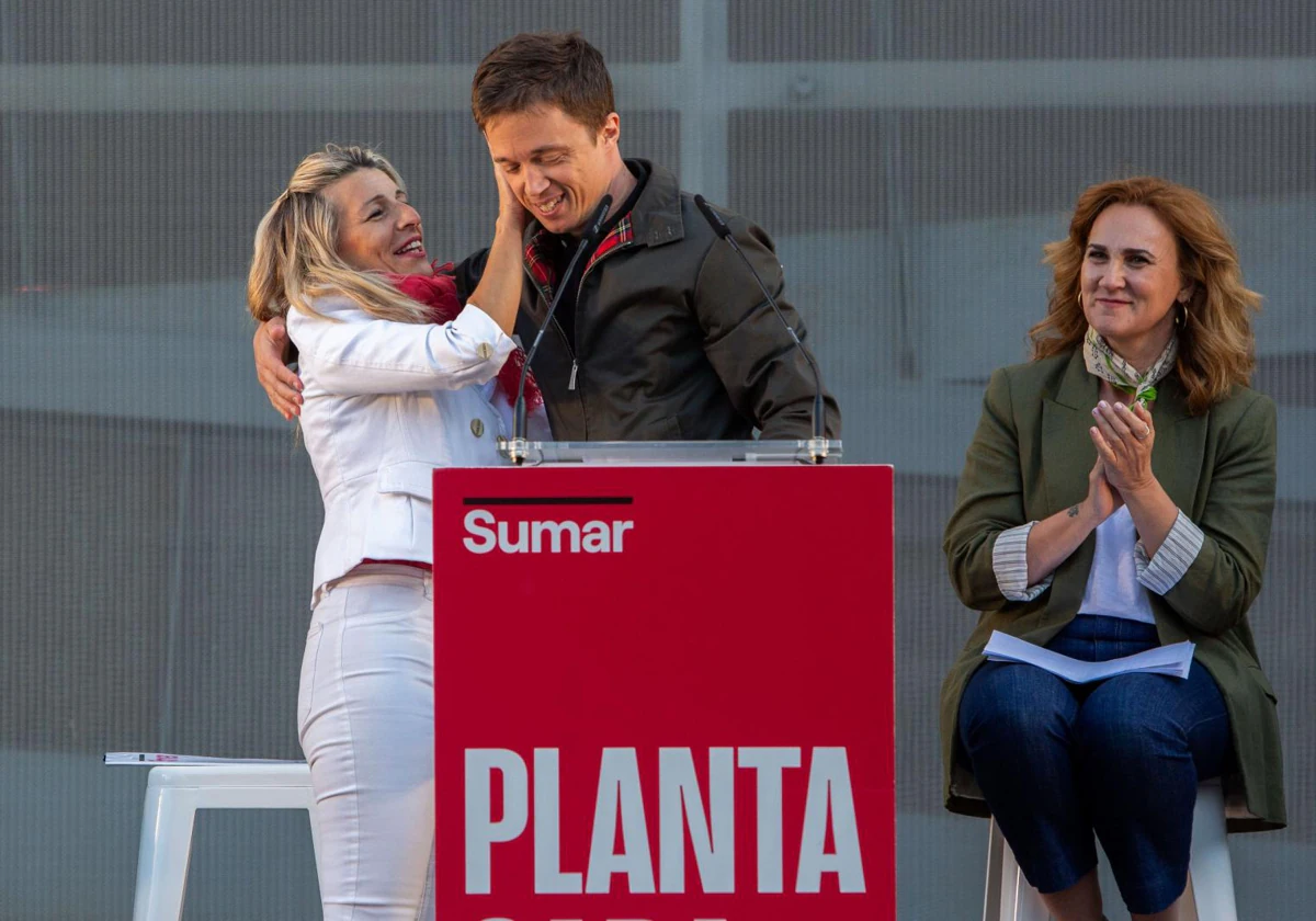 Yolanda Díaz e Íñigo Errejón en un acto de partido para las elecciones europeas