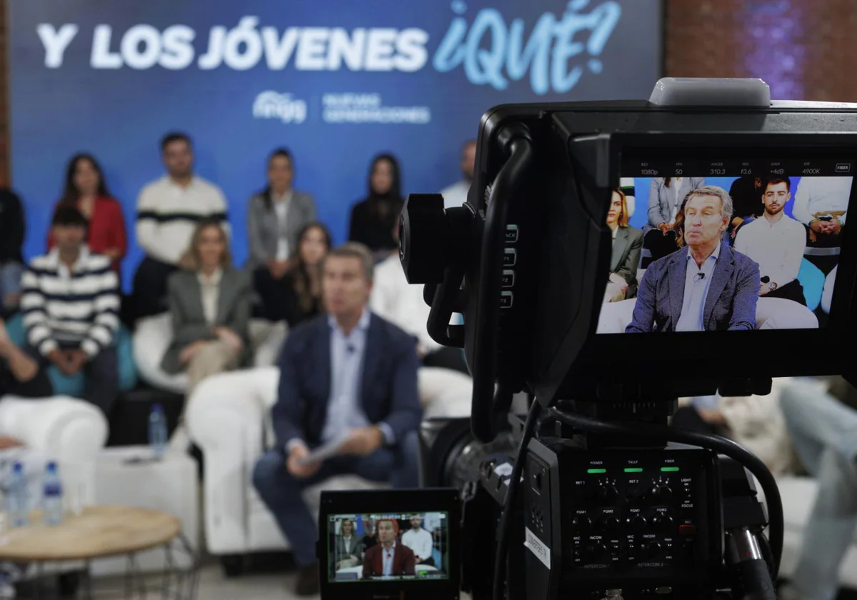 Alberto Núñez Feijóo, ayer durante un acto con jóvenes emprendedores en Madrid