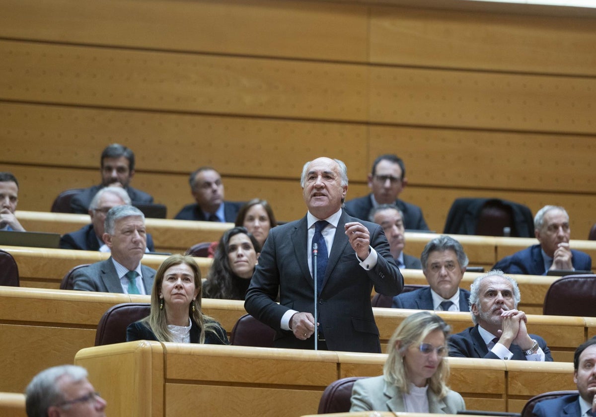 El senador del PP y alcalde de Algeciras, José Ignacio Landaluce, durante una intervención en el Senado