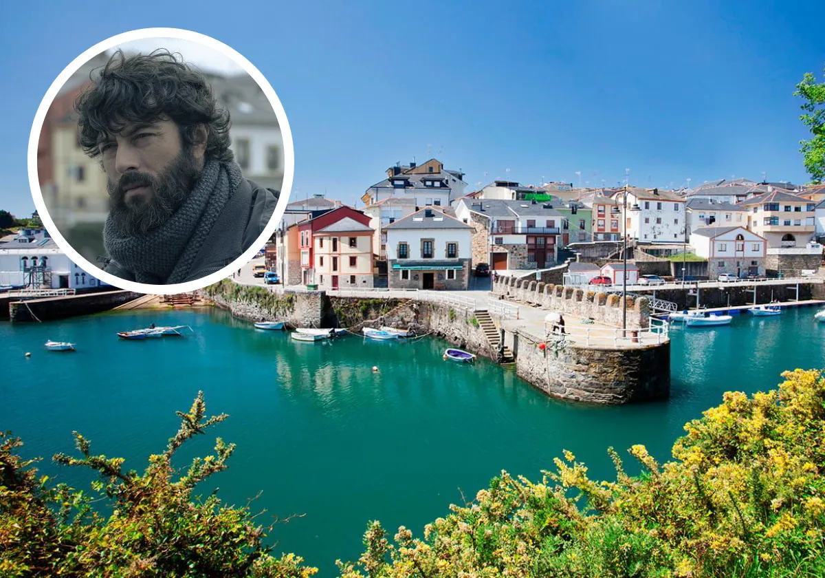 Un fotograma de 'Una noche en Tremor' junto a una foto del pueblo de Asturias