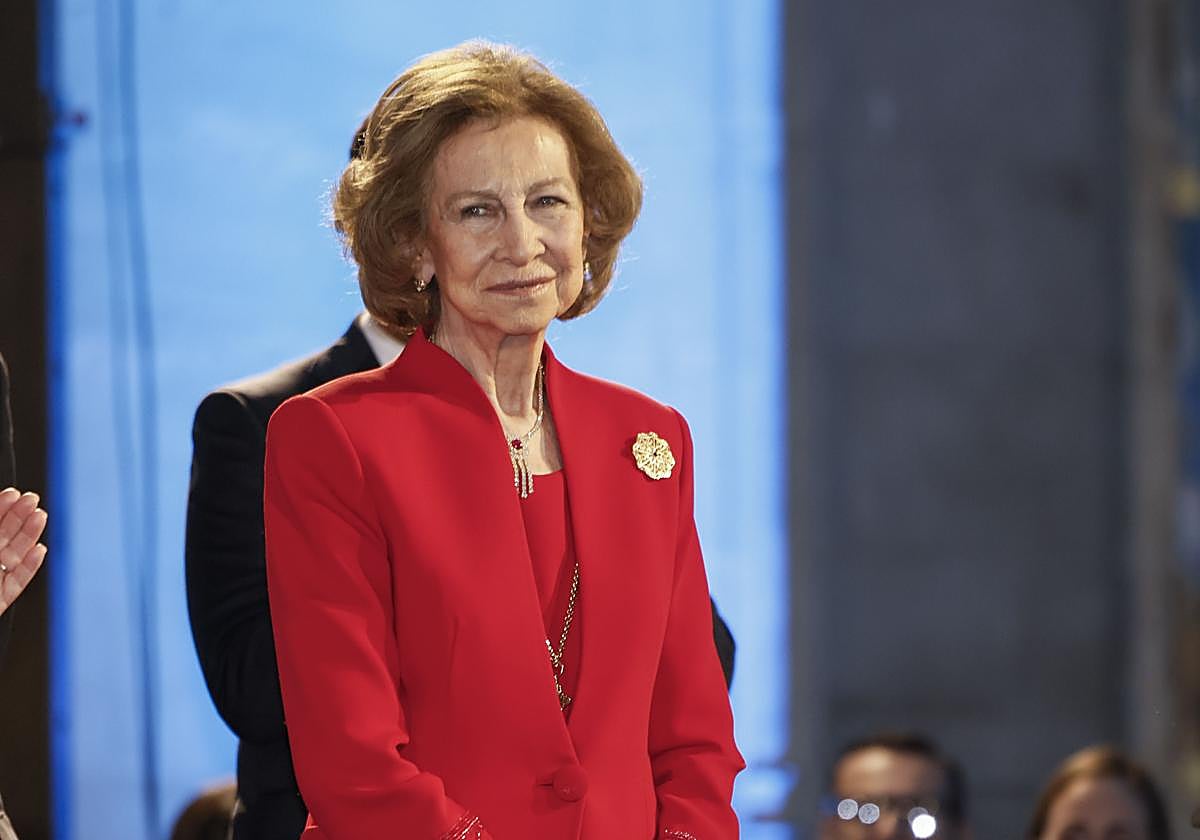 La Reina Sofía, tras recibir la medalla de Oro de las Islas Baleares.