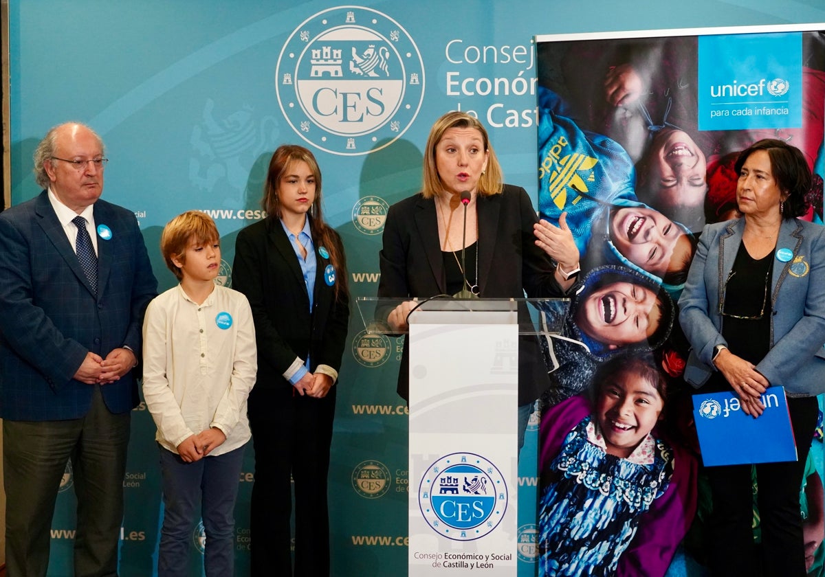 Isabel Blanco, en su intervención en el II Encuentro Autonómico de Participación Infantil, celebrado en Valladolid