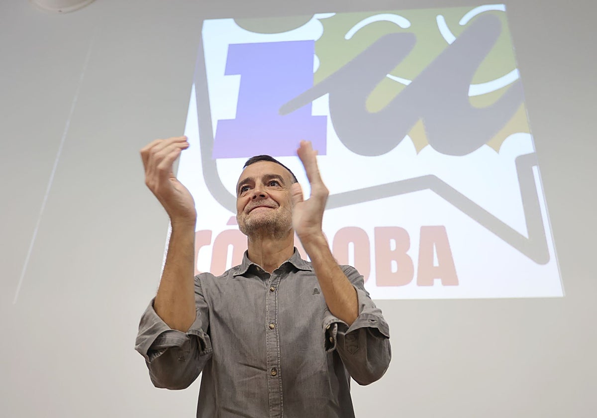 El coordinador de IU Antonio Maíllo durante su reunión en Córdoba este sábado
