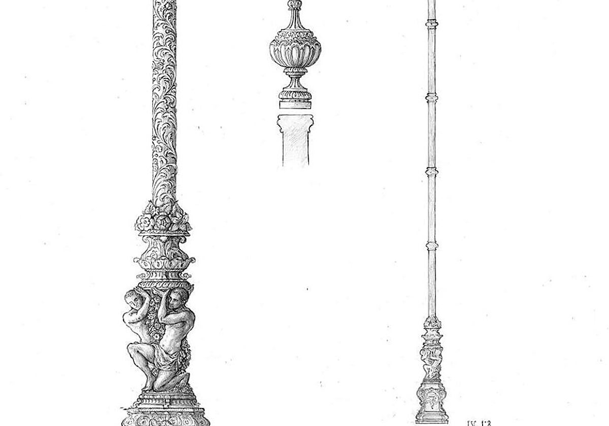 Diseño de los nuevos varales del palio de Gracia y Amparo