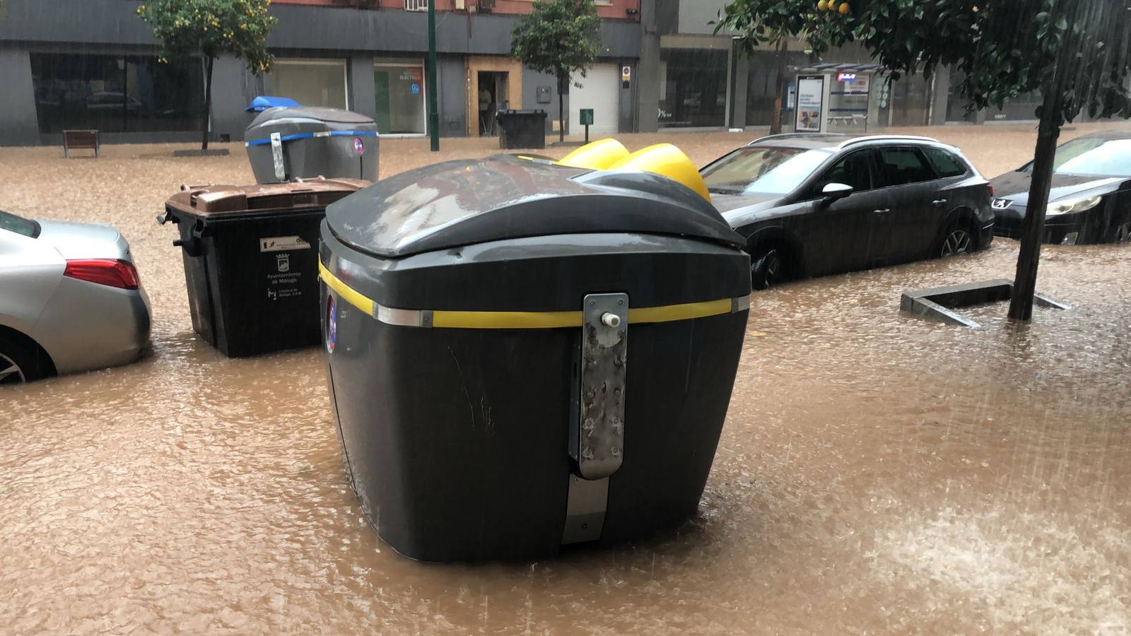 Efectos por las fuertes lluvias en Málaga al paso de una nueva DANA