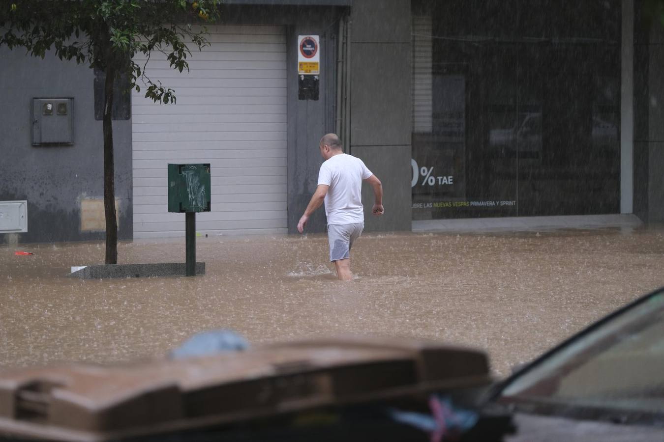 Efectos por las fuertes lluvias en Málaga al paso de una nueva DANA