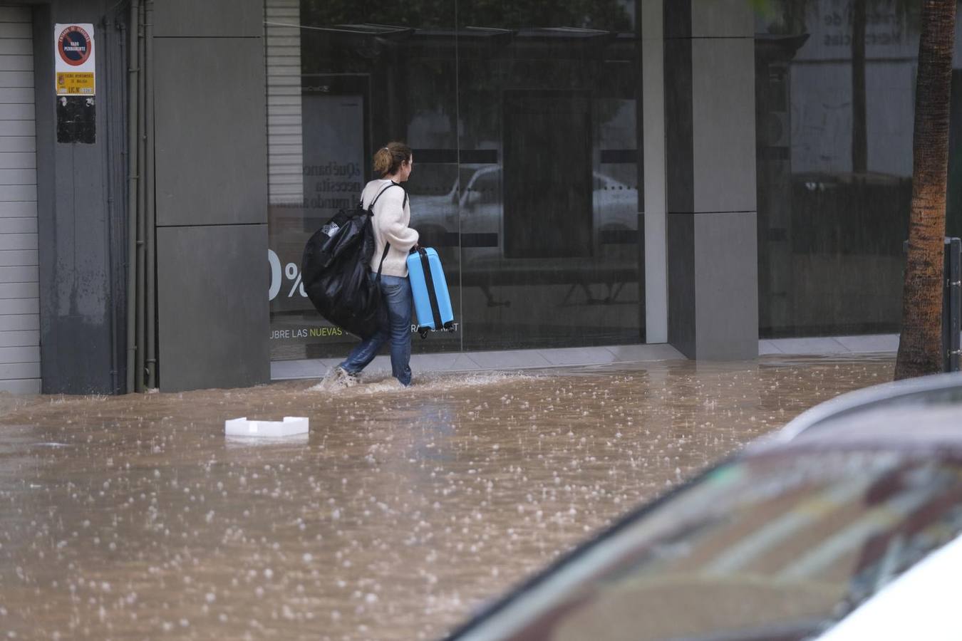 Efectos por las fuertes lluvias en Málaga al paso de una nueva DANA