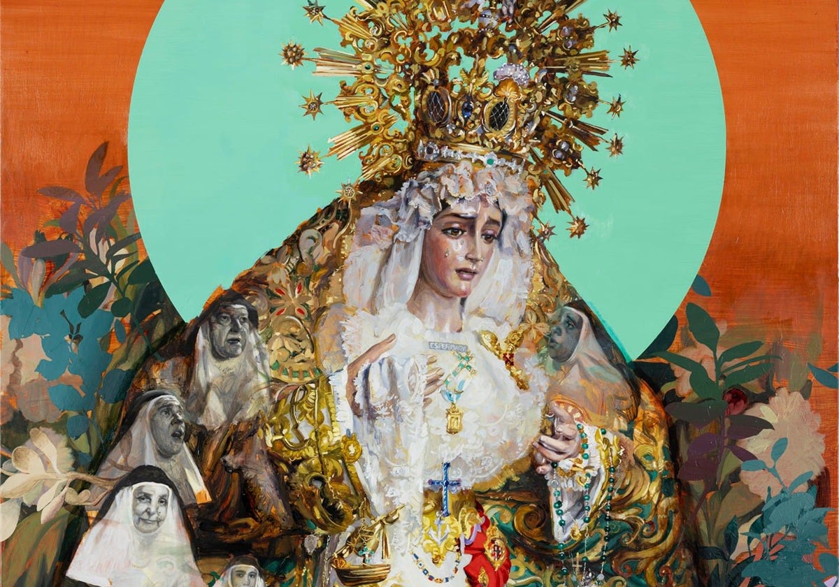 Cartel de la salida de la Esperanza de Huelva al convento de las Hermanas de la Cruz