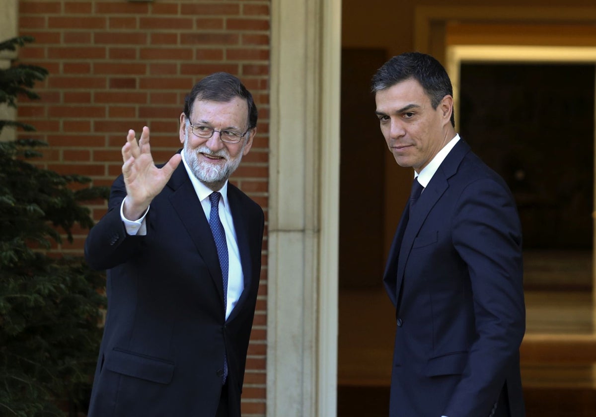 Mariano Rajoy y Pedro Sánchez, en mayo del 2018